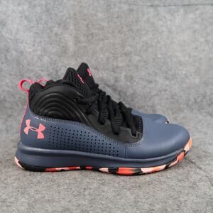 Under Armour Shoes Kid 3Y Basketball Trainer High Top Sneaker Lace Up Gray Black